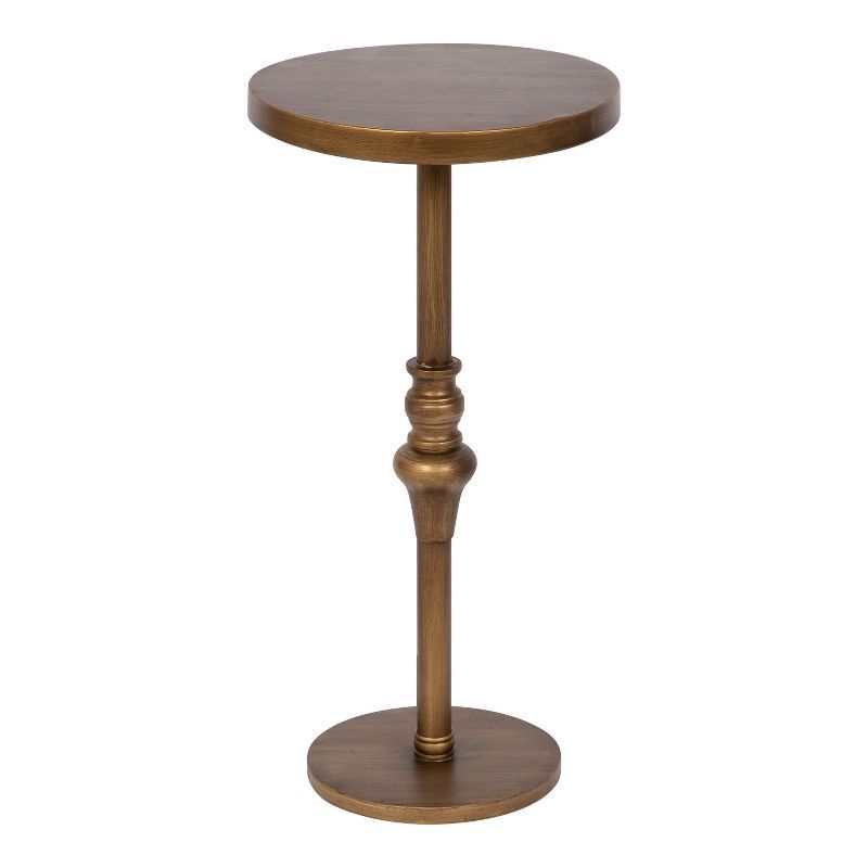 Gold Round Metal Pedestal Accent Table