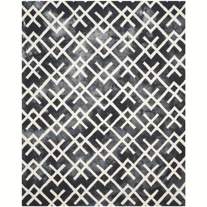 Ivory and Graphite Hand-Tufted Wool Area Rug, 8' x 10'