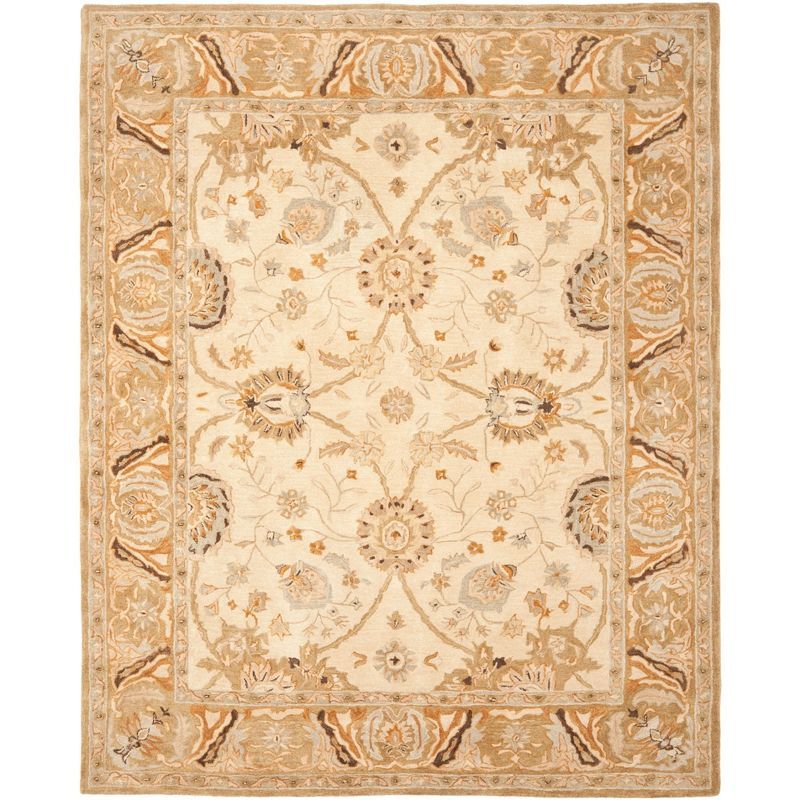 Hand-Tufted Silver and Light Brown Wool 8' x 10' Area Rug