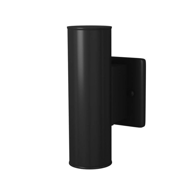 Riga Sleek Matte Black Cylinder Outdoor Wall Light