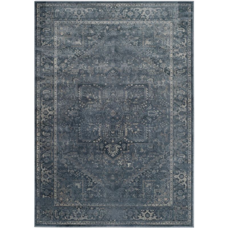Heirloom Blue Silk-Blend Hand-Knotted Transitional Area Rug