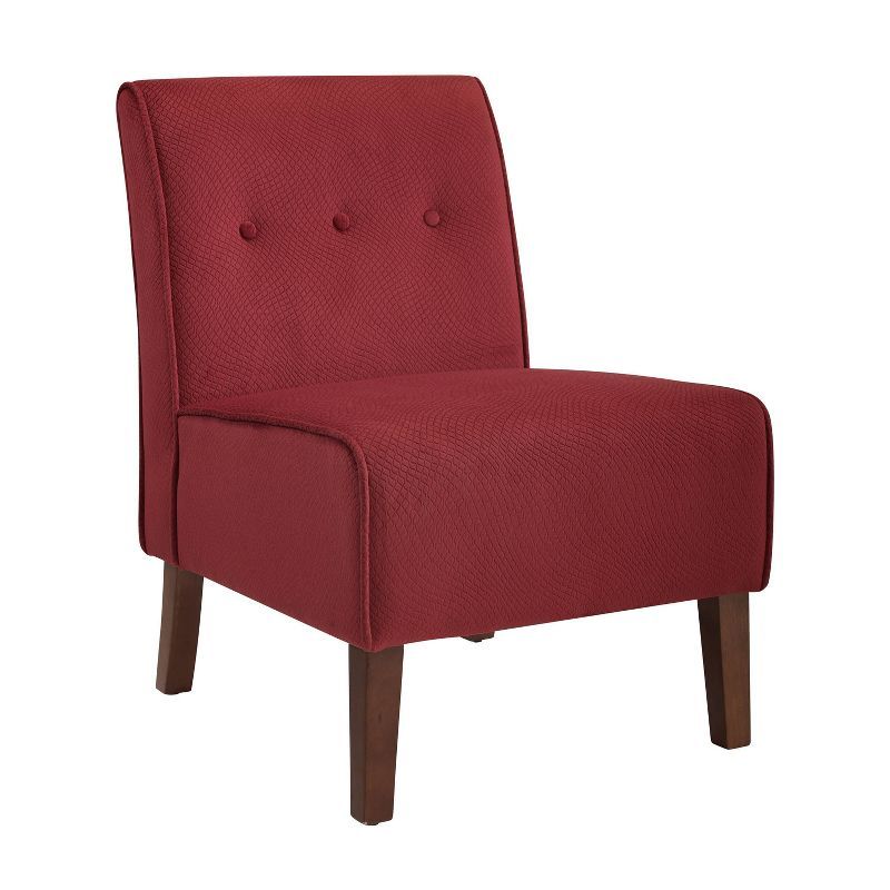 Elegant Coco Slipper Accent Chair in Luxurious Red with Sturdy Wood Frame