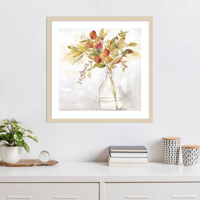 Eucalyptus Vase Fall I Framed Graphic Art Print in Natural Wood