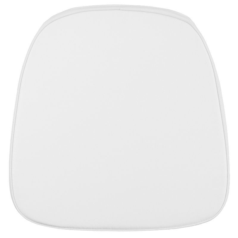 Soft Snow White Fabric Chiavari Chair Cushion with Velcro Straps