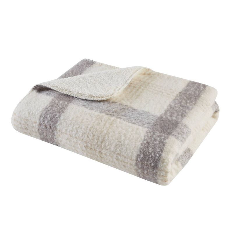 Bloomington 50"x60" Plaid Faux Mohair Sherpa Throw Blanket