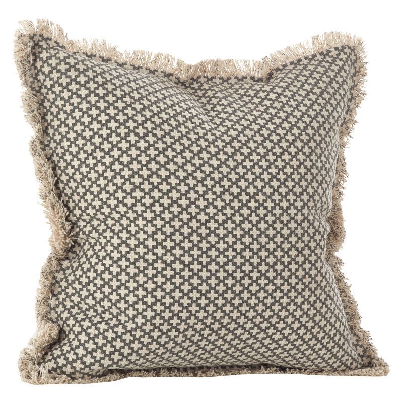 20" Slate Cotton Moroccan Tile Design Square Throw Pillow