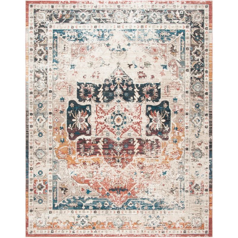 Ivory Medallion 8' x 10' Hand-Knotted Synthetic Area Rug