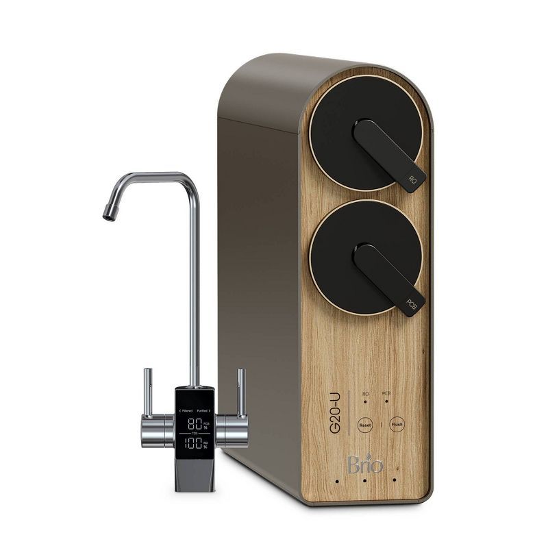Brio G20-U Tankless Reverse Osmosis Water Filtration System with Smart Faucet, 700 GPD, Brown and Black