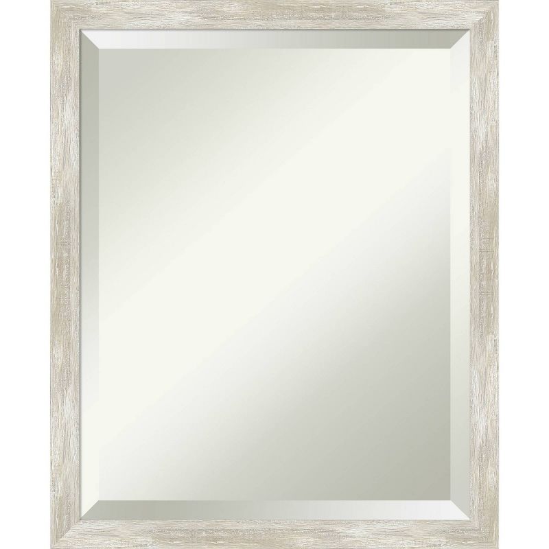 Silver Distressed Wood Framed Rectangular Wall Mirror