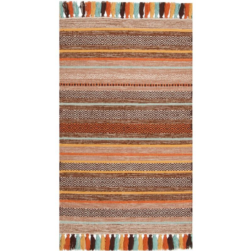 Montauk 2'6" x 4' Brown and Multicolor Handwoven Cotton Area Rug