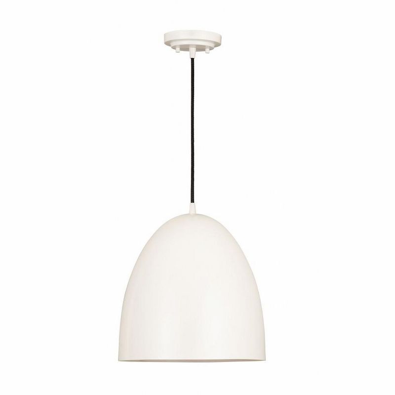 Farmhouse Chic Matte White LED Dome Pendant Light