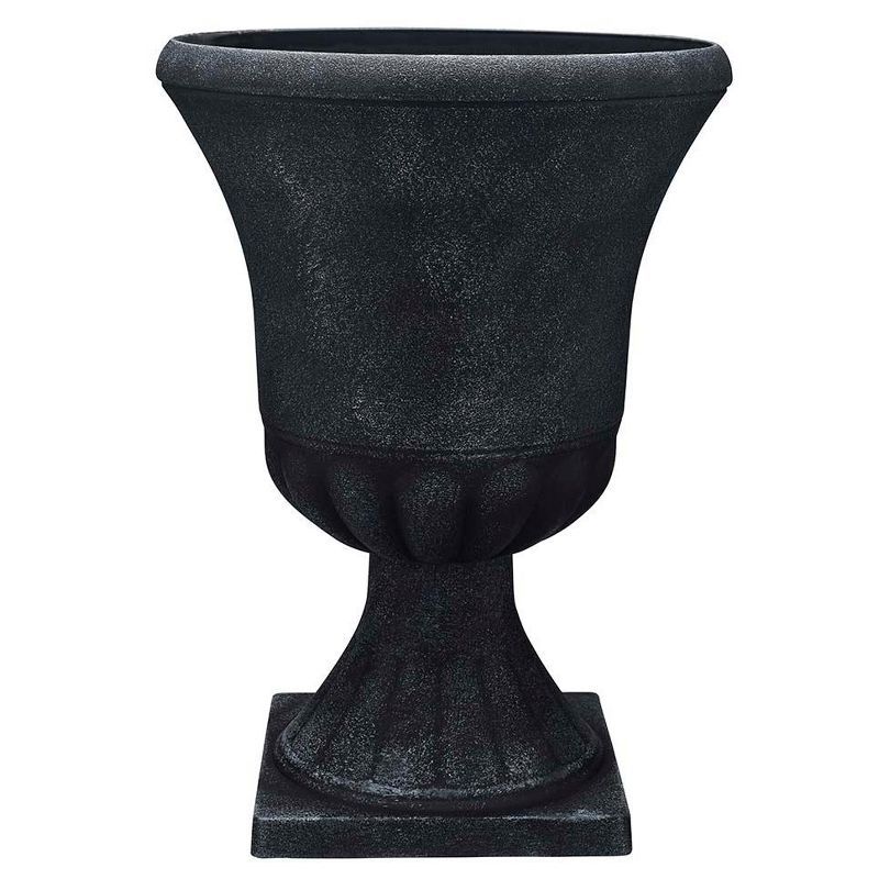 Winston 16 Inch Black Resin Outdoor Urn Planter