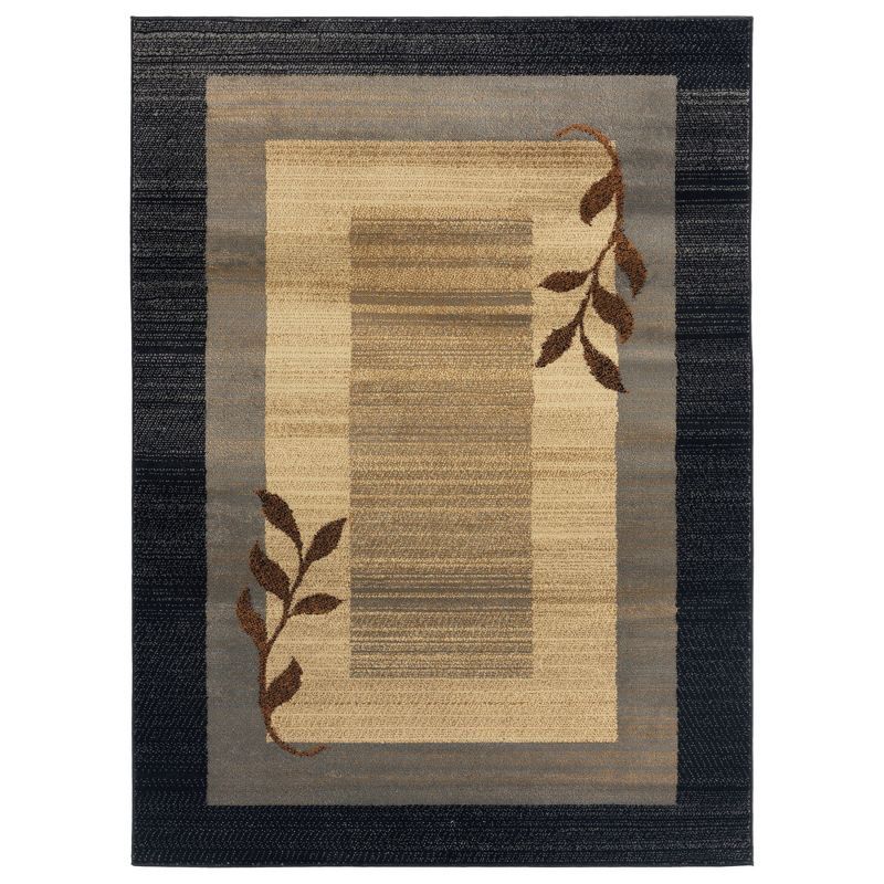 Royalty Clover Black and Beige Geometric Area Rug