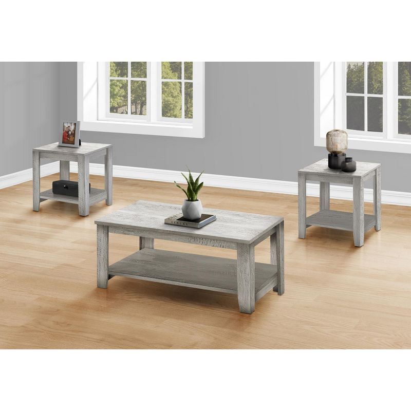 Gray Laminate Rectangular Coffee and End Table Set