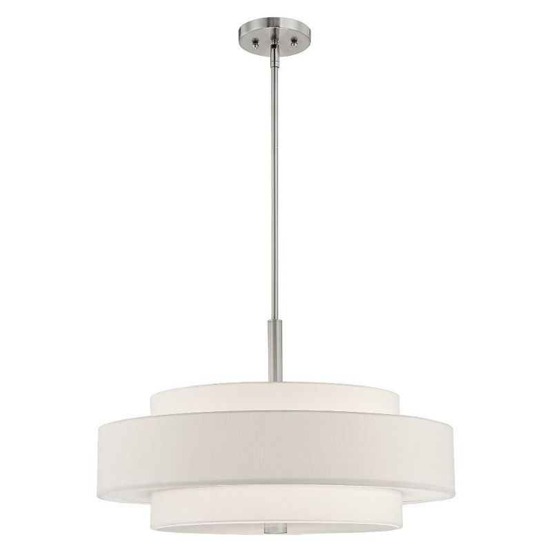 Sheffield Contemporary 5-Light LED Drum Pendant in Brushed Nickel