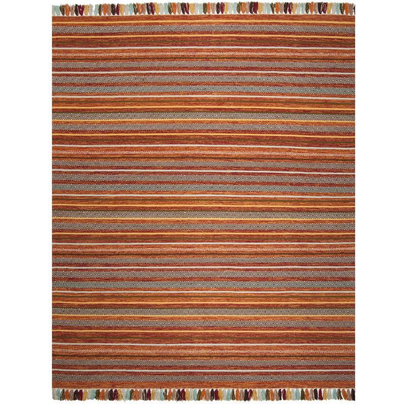 Lenore Multicolor Stripe 8' x 10' Hand-Woven Wool-Cotton Rug