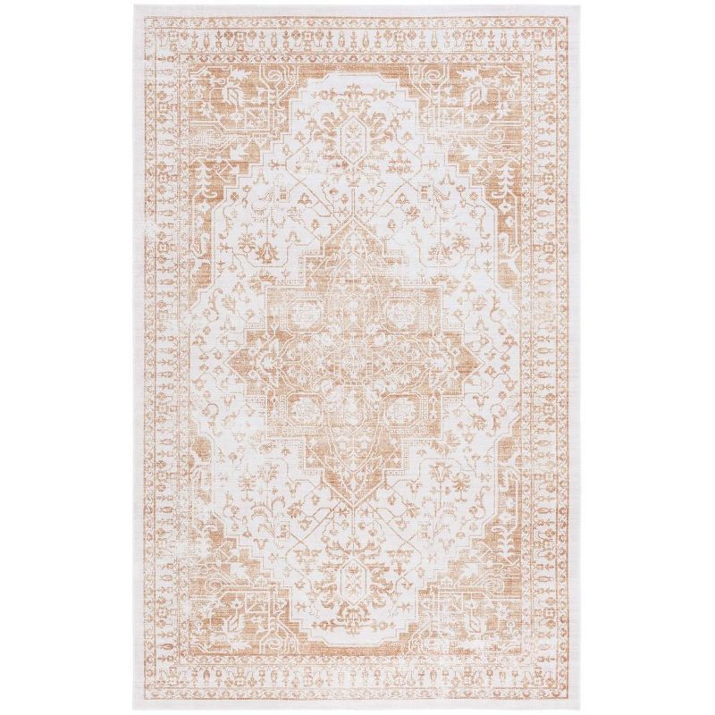 Arizona Beige and Gold 4' x 6' Machine Washable Area Rug