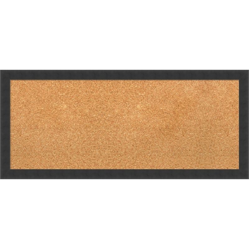 Mezzanotte Black Wood Framed Natural Cork Bulletin Board