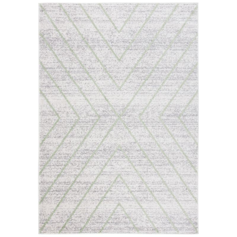 Adirondack Gray and Green Geometric 3' x 5' Area Rug