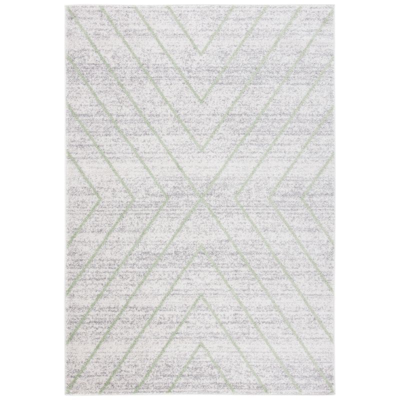 Adirondack Gray and Green Geometric 3' x 5' Area Rug