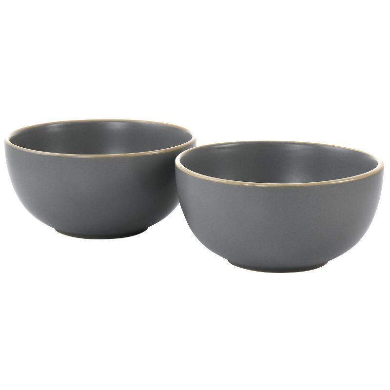 Gray Matte Ceramic Microwave Safe Cereal Bowl