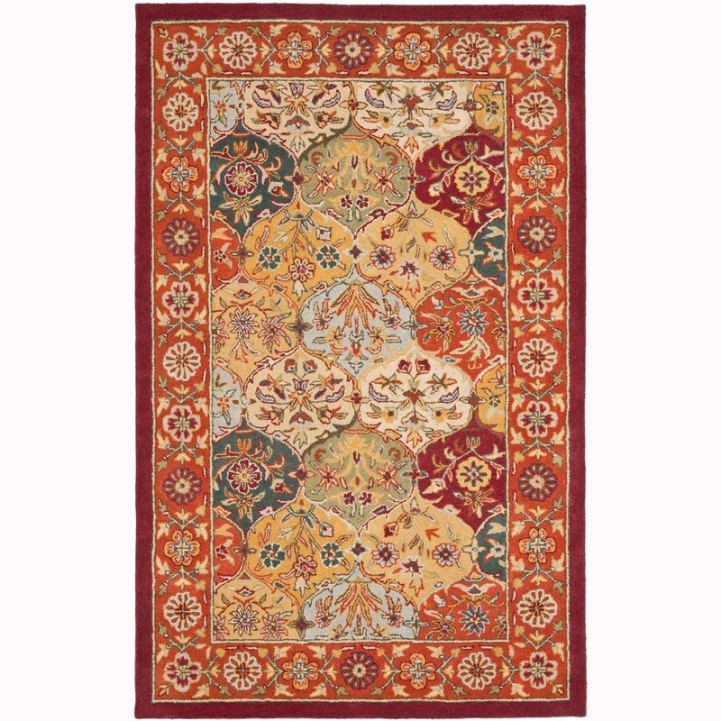 Heritage 4' x 6' Multi/Red Hand-Tufted Wool Area Rug