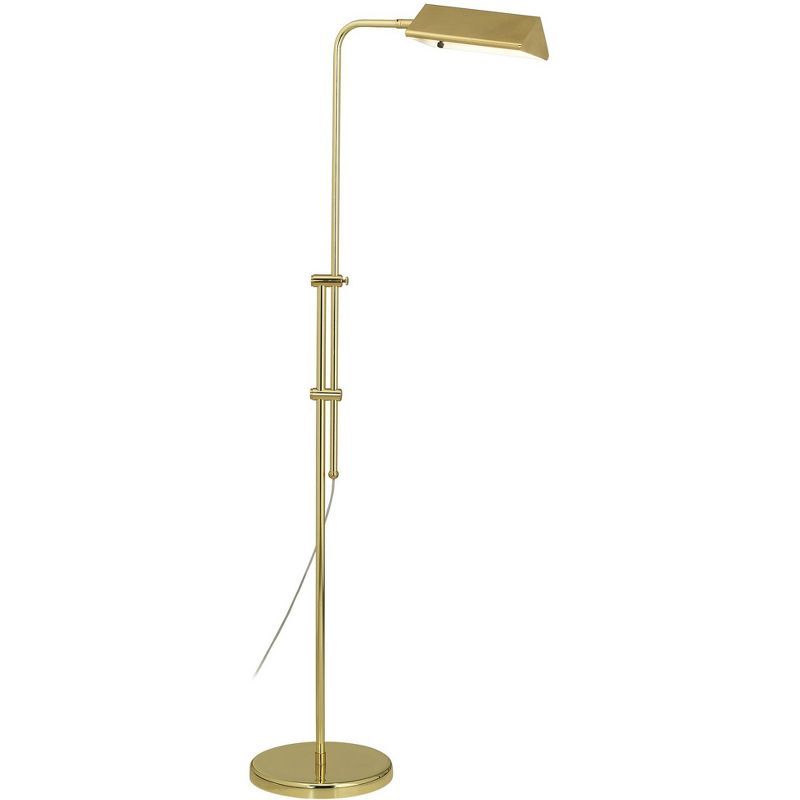 Contemporary Adjustable Pharmacy Floor Lamp in Brass Finish