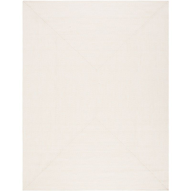 Ivory Braided Reversible Handmade Synthetic Area Rug 54"x16"