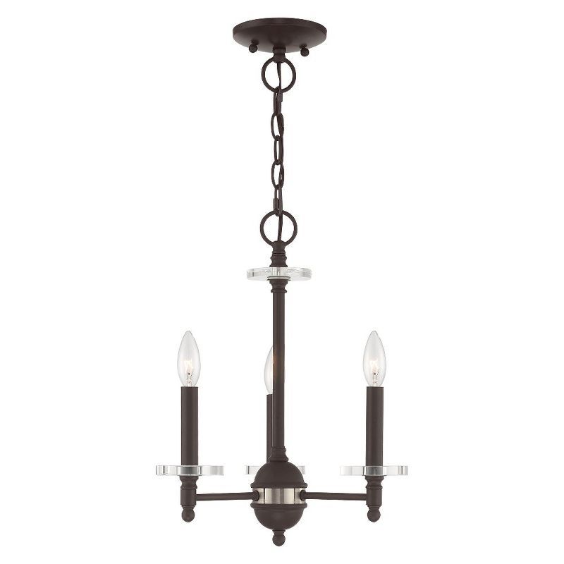 Bronze Mini Crystal 3-Light Candle Chandelier