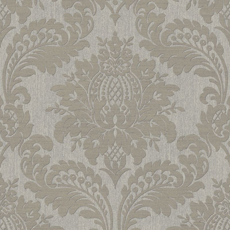 Taupe Damask Textured Removable Wallpaper Roll