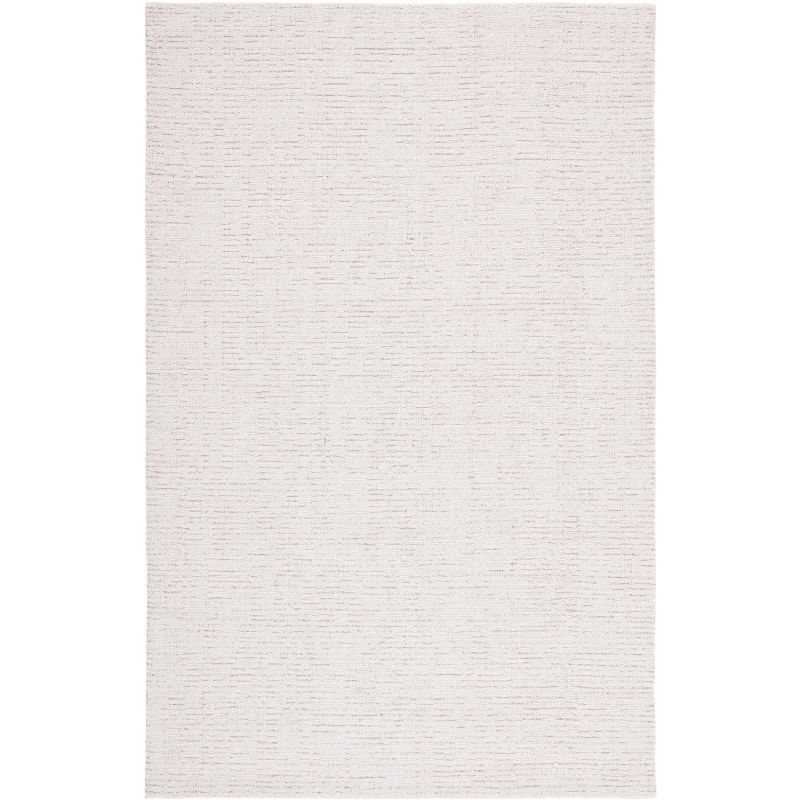 Abstract Ivory & Beige Handmade Wool Rug 3x5 Feet