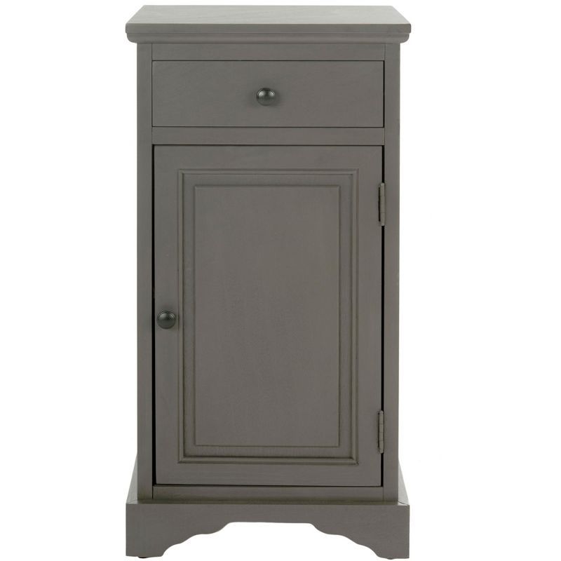 Transitional Grey Pine Freestanding Office Storage Cabinet