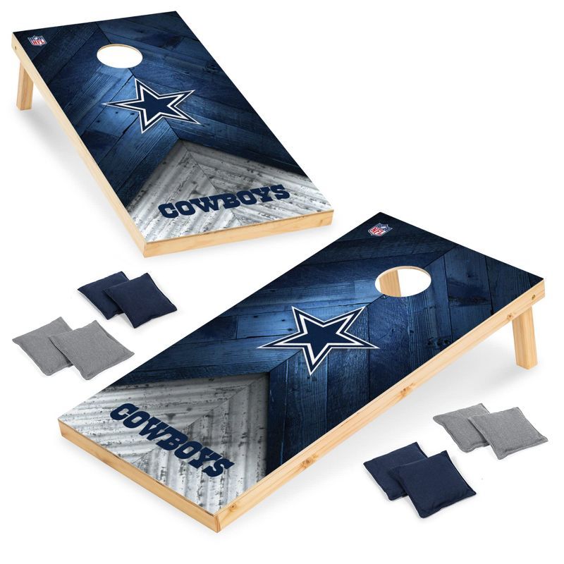 Dallas Cowboys Blue and Gray Wood Cornhole Set