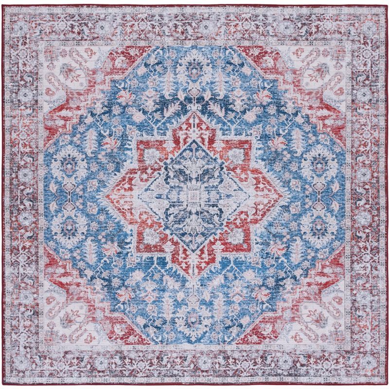 Tucson 6' x 6' Blue Synthetic Washable Area Rug