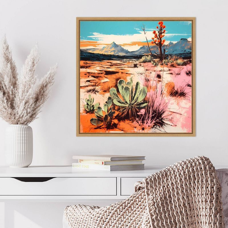 Walker Noble Desert Path II Scenic Canvas Print with Maple Frame