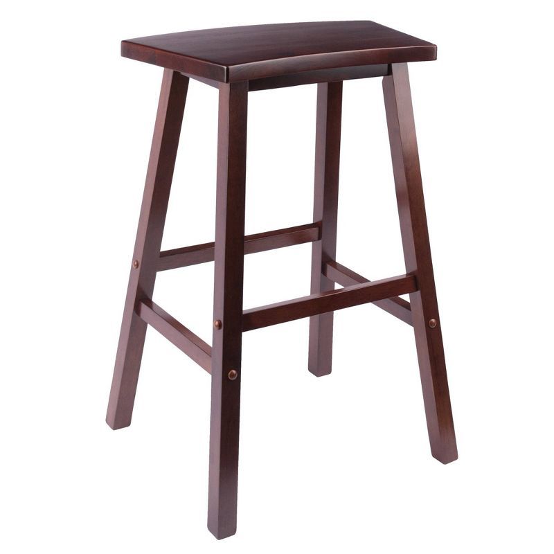 Walnut 29" Backless Saddle Style Bar Stool