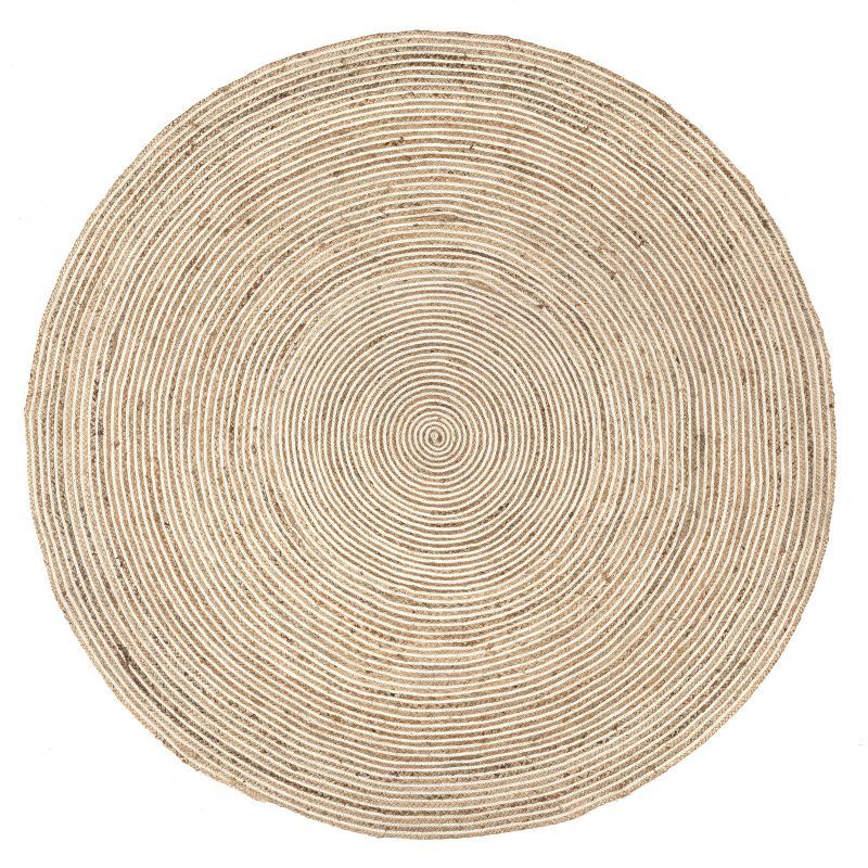 Handmade Braided Cotton-Blend 6' Round Area Rug in Natural