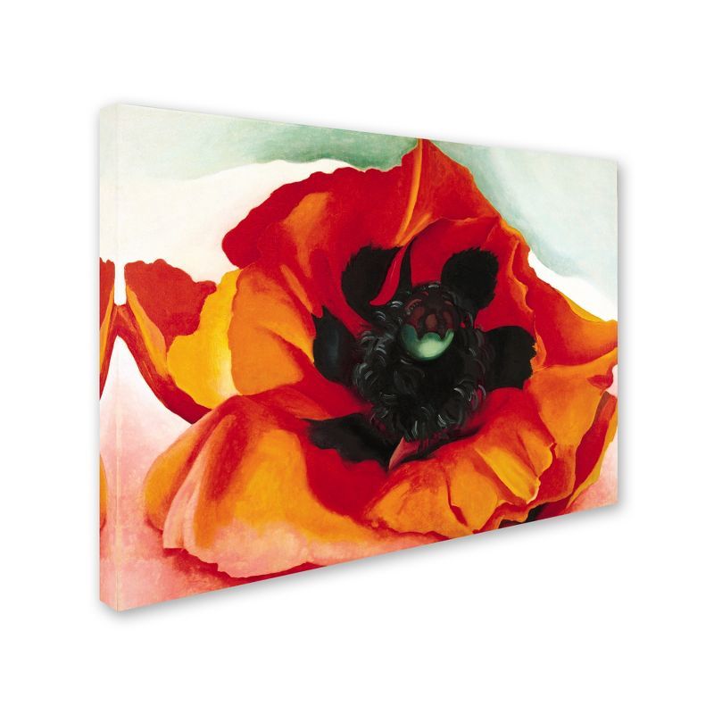 Georgia O'Keeffe Red and Orange Poppy Canvas Art 24" x 32"