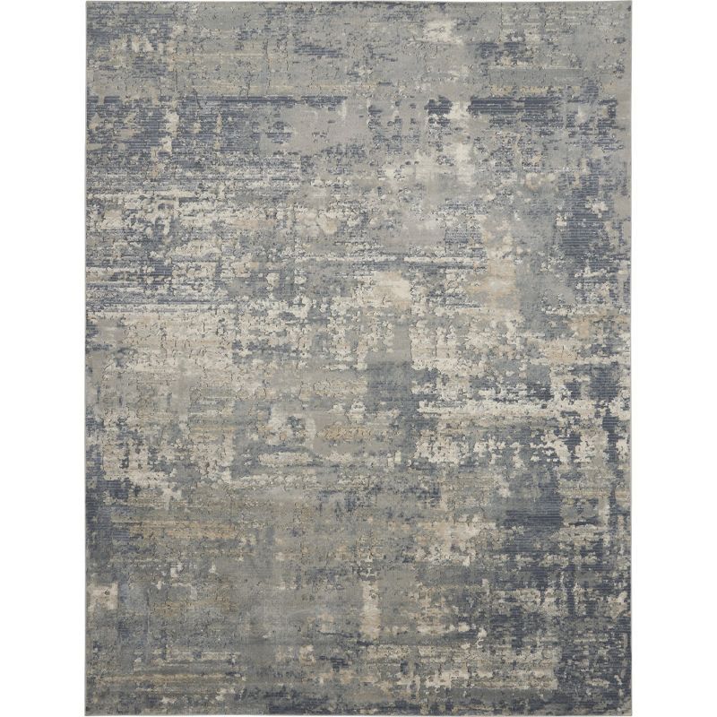 Elysian Beige and Grey Handmade Synthetic 9' x 12' Area Rug