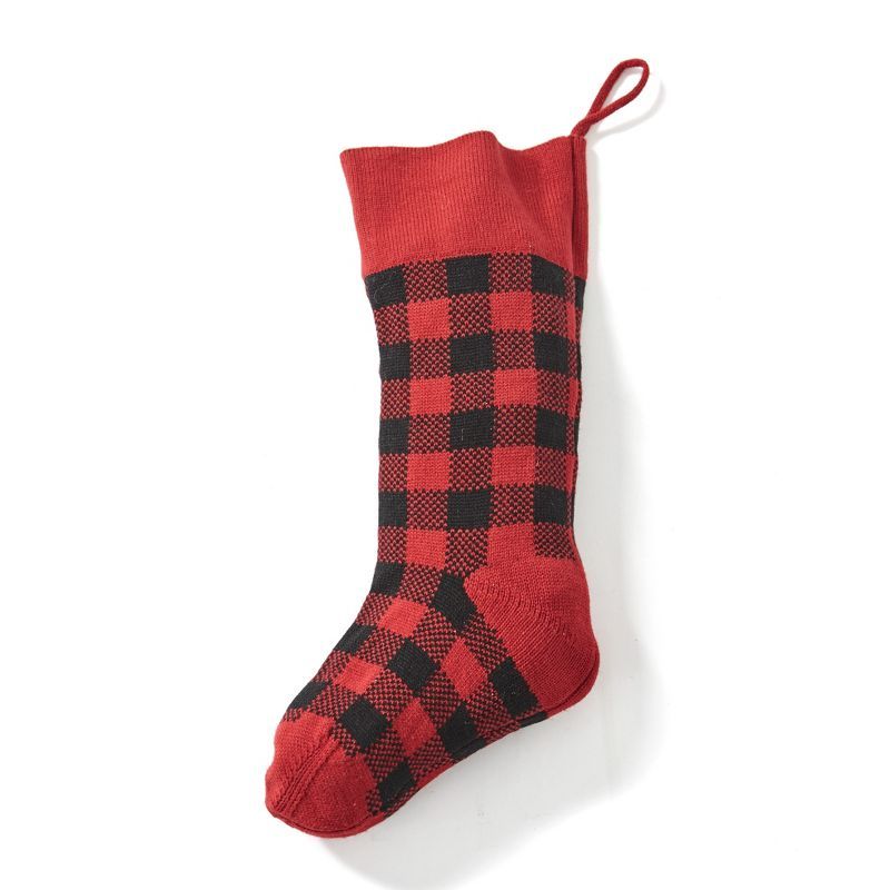 Red and Black Buffalo Plaid Christmas Stocking