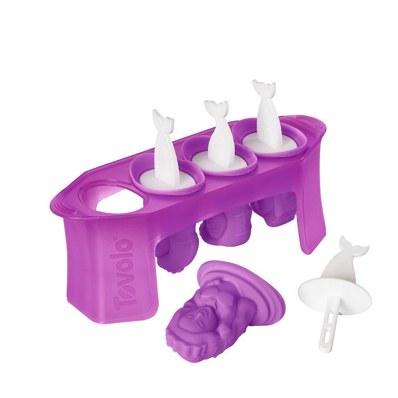 Purple Silicone Mermaid Popsicle Mold Set with Sticks