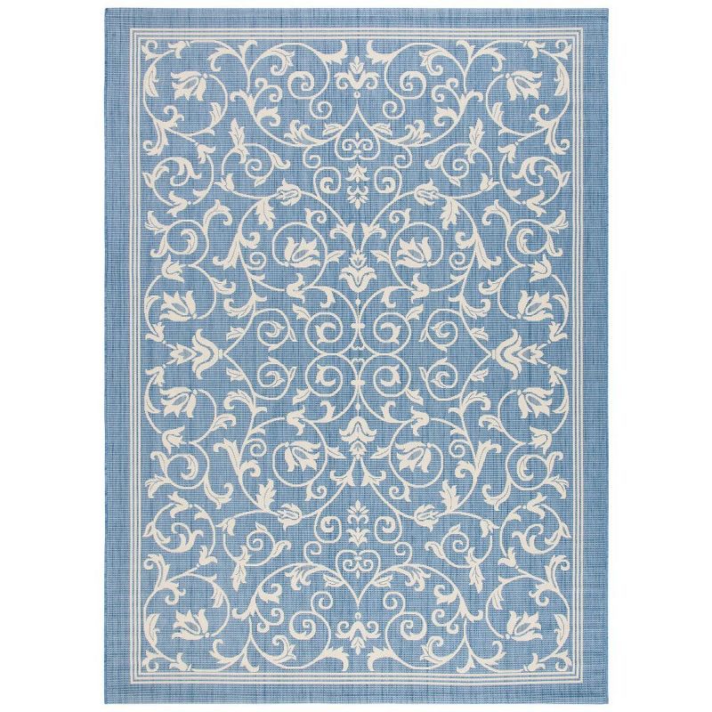 Sisal Weave Blue/Natural Synthetic Indoor/Outdoor Area Rug 9' x 12'