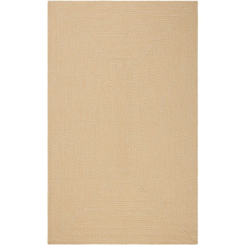 Beige Braided Reversible Synthetic Area Rug 5' x 8'