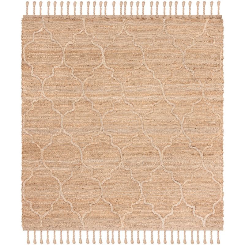 Eco-Friendly Handwoven Jute 8' Square Natural Area Rug