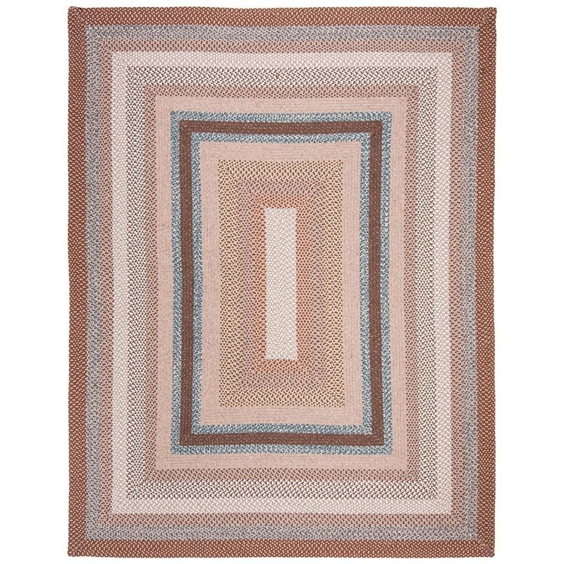 Handmade Reversible Blue and Brown Braided Area Rug