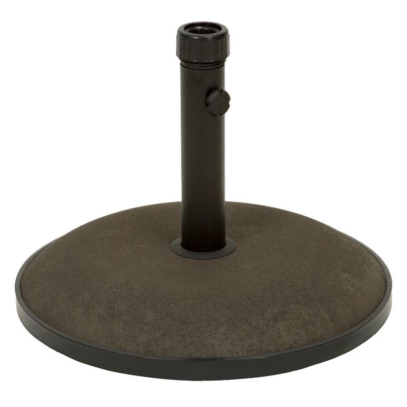 55 lb Brown and Black Concrete and Iron Patio Umbrella Base