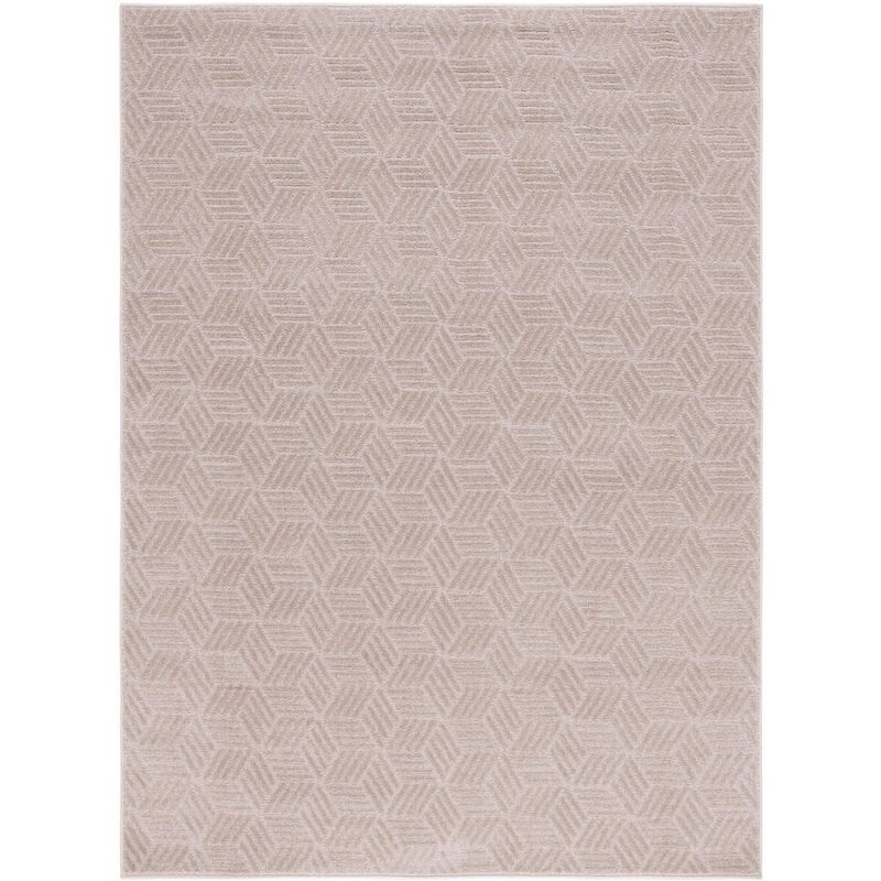 Beige 8' x 10' Non-slip Synthetic Area Rug