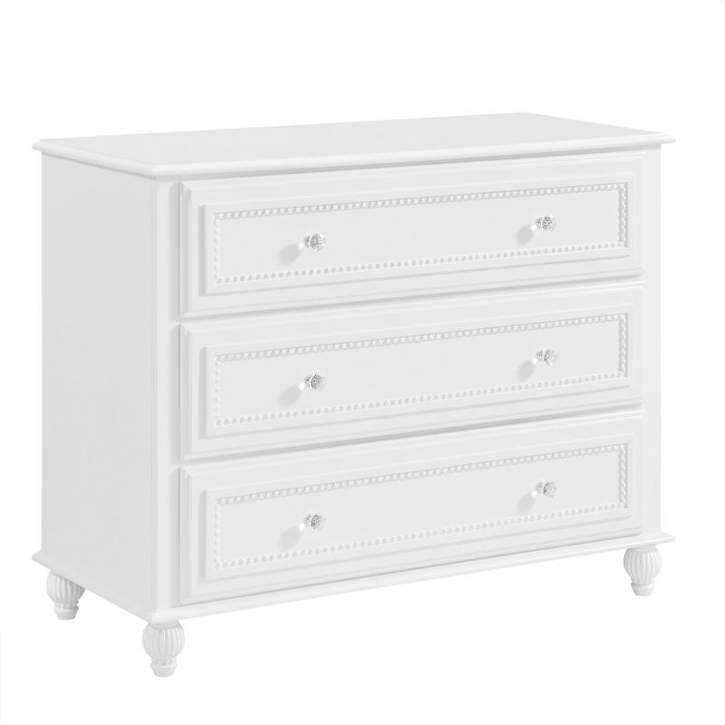 White 3-Drawer Nursery Dresser with Deep Dovetail Drawers