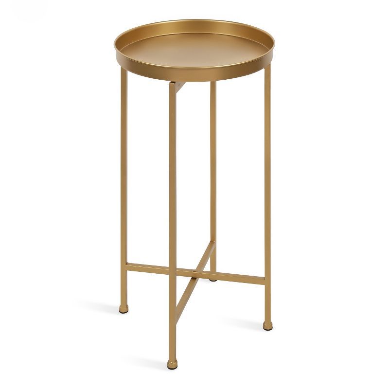 Gold Metal Foldable Tray Accent Table