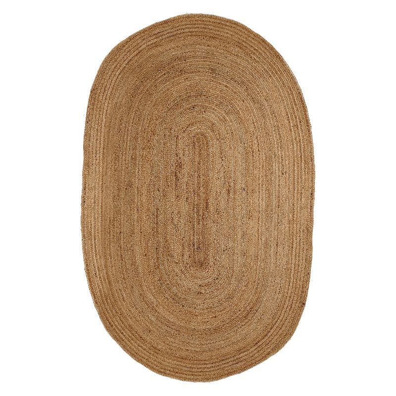 Hand-Braided Eco-Friendly Natural Jute Oval Rug 6' x 9'